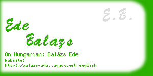 ede balazs business card